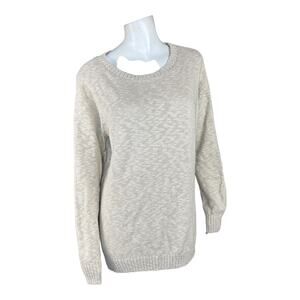 Belle Beach By Kim Gravel Crewneck Beach Sweater Sand Dune Medium NWOT